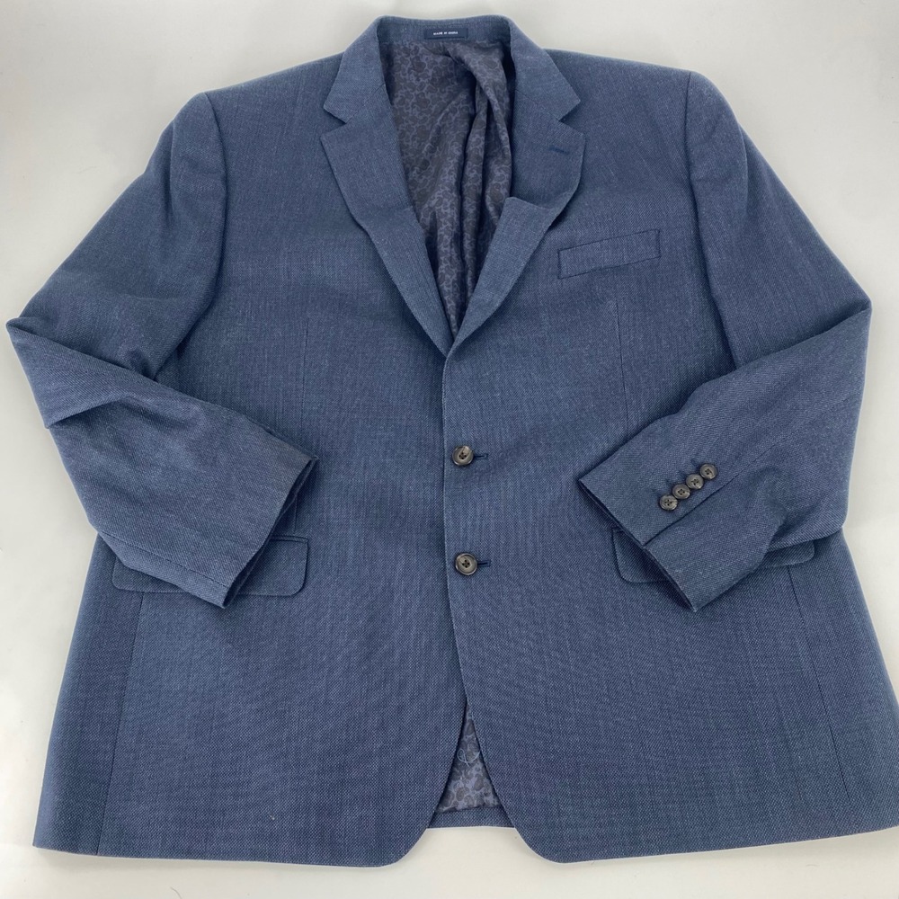 Ralph‎ Lauren Mens 50R Blue Silk Wool Blend Sport Coat Blazer Made for Dillards